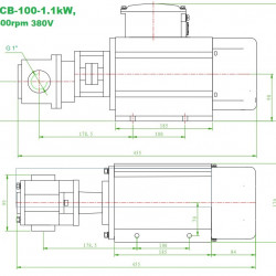 Pompa zębata ze stali nierdzewnej do przepompowywania oleju silnikowego WCB-100/380V 50Hz, 50 l/min, 30 m, AISI 304, 1,1 kW, 1400 obr./min, Ex